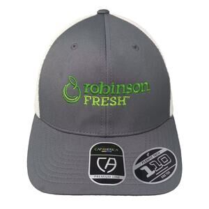 CapAmerica Trucker Hat Gray White OS Robinson Fresh Embroidered Snapback Mesh